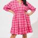 Torrid Dresses | Midi Plaid Button Collar Dress With Pockets - Size 2x Nwt | Color: Pink/White | Size: 2x