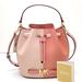 Michael Kors Bags | Michael Kors Reed Medium Two-Tone Pebbled Leather Bucket Bag | Color: Gold/Pink | Size: Medium 9.25”W X 8.5”H X 5.5”D