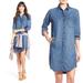 Madewell Dresses | Madewell Denim Chambray Long Sleeve Button Down Shirt Dress Women’s Xs | Color: Blue | Size: Xs