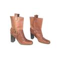 Michael Kors Shoes | Michael Kors Women Square Toe Leather Boots Pull-On Brown Size 6.5 | Color: Brown | Size: 6.5