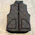 J. Crew Jackets & Coats | J. Crew Size Medium Herringbone Puffer Vest | Color: Black/White | Size: M