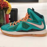 Nike Shoes | Nike Lebron James X Miami Dolphin 2013 Basketball Sneakers Mens Size 15 | Color: Blue/White | Size: 15