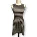 J. Crew Dresses | J Crew Womens Black Ivory Striped Panel Dress Size Xs Sleeveless | Color: Black/Cream | Size: Xs