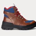 Polo By Ralph Lauren Shoes | New Size 11 Polo Ralph Lauren Tan Blue Tactical High Leather Nylon Boot Shoe | Color: Blue/Brown | Size: 11