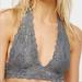 Free People Tops | 5/$25free People Grey Lace Halter Bralette Bra Cami Tank Top | Color: Gray | Size: S