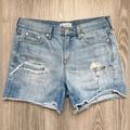 Madewell Shorts | Madewell Rip & Repair Boyfriend Denim Shorts Size 27 | Color: Blue | Size: 27
