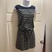 J. Crew Dresses | J Crew Shift Dress With Cinch Tie At Waist, Size M | Color: Blue/White | Size: M