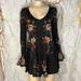 Free People Dresses | Free People, Black Floral Dress | Color: Black/Blue | Size: Xs