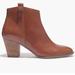 Madewell Shoes | Madewell Billie English Saddle Leather Ankle Boots Size 8 Booties Brown Heel Zip | Color: Orange/Tan | Size: 8