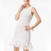 Michael Kors Dresses | Michael Kors Fringe-Trim Cotton-Blend Knit Dress White M | Color: Cream/White | Size: M