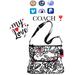 Coach Bags | Coach Women's Poppy Daisy Graffiti Crossbody Bag W/ Adjustable Strap | Color: Black/White | Size: Os