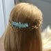 Free People Accessories | Handmade Quart Crystal Metal Hair Comb | Color: Blue | Size: Os