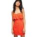 Free People Dresses | Free People Womens Morning Dove Cotton Mini Dress 4 Orange Crochet Lace Ruffle | Color: Orange | Size: 4