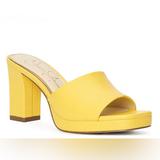 Jessica Simpson Shoes | Jessica Simpson Elyzza Yellow Leather Upper Platform Dress Sandals Sz 9m/Eu 40 | Color: Yellow | Size: 9