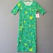 Lularoe Dresses | Lularoe Julia Women's Size Xs Green Stretch Maxi Bold Floral Short Sleeve Casual | Color: Green/Yellow | Size: Xs