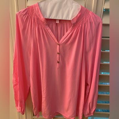 Lilly Pulitzer Tops | Lilly Pulitzer Elsa Silk Top Size Large In Pink. | Color: Pink | Size: L