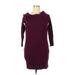 Jennifer Lopez Casual Dress - Sweater Dress: Burgundy Dresses - Women's Size X-Large