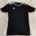 Adidas Shirts | Adidas Aeroready T-Shirts Top Size L Mens White Logo Short Sleeve Striped Used | Color: White | Size: L