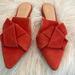 J. Crew Shoes | J. Crew Marina Bow Slide Mule Slip On Suede Leather Size 8.5 Cerise Red Pointy | Color: Red | Size: 8.5