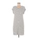 Daily Ritual Casual Dress - Shift: Gray Stripes Dresses - Women's Size Medium