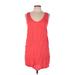 Trafaluc by Zara Casual Dress - Mini V Neck Sleeveless: Red Solid Dresses - Women's Size Large