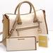 Michael Kors Bags | Michael Kors Carine Large Pebbled Leather Top Zip Satchel & Large Wallet Set | Color: Brown/Cream | Size: Large