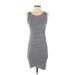 Leith Casual Dress - Bodycon Scoop Neck Sleeveless: Gray Print Dresses - Women's Size Small