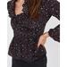 Madewell Tops | Madewell 100% Silk Ruffle-Hem Long Sleeve Wrap Top In Starry Night L | Color: Black | Size: L