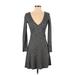 Patrizia Pepe Casual Dress - Mini: Gray Tweed Dresses - Women's Size X-Small