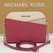Michael Kors Bags | Michael Kors Jet Set Travel Medium Logo Dome Crossbody Bag Rosewood Mult | Color: Pink/White | Size: Medium 8.5”W X 6.75”H X 3.5”D