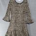 Michael Kors Dresses | Michael Kors Mega Cheetah Flare Sleeves Flounce Dress Dark Camel Size Small S | Color: Black/Brown | Size: S