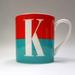 Kate Spade Dining | Kate Spade Wickford Red Letter Day Monogram K Lenox Mug | Color: Blue/Red | Size: 12 Oz.