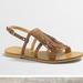 J. Crew Shoes | New! J Crew Cognac Brown Tan Neutral Leather Fringe Boho Sandals Size 9 | Color: Brown/Tan | Size: 9