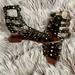 Michael Kors Shoes | Michael Kors Black Studded Leather Gladiator Sandals | Color: Black/Brown | Size: 7