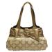 Coach Bags | Coach Op Art Canvas 13880 Beige X Metallic Shoulder Bag | Color: Tan | Size: Os