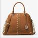 Michael Kors Bags | Michael Kors Astor Studded Leather Large Satchel Bag Brown | Color: Brown/Gold | Size: Os