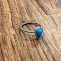 Madewell Jewelry | Madewell Turquoise/Stone Teardrop Ring | Color: Blue/Silver | Size: Os