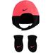 Nike Accessories | Nike Baby Girl Infant Hot Pink And Black Hat & Mittens 2 Piece Set | Color: Black/Pink | Size: Infant