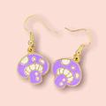 Urban Outfitters Jewelry | New Purple Magic Polka-Dot Purple Mushroom Cap Dangle Earrings - Trendy Nature | Color: Gold/Purple | Size: Os