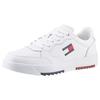 Sneaker TOMMY JEANS "TJM RETRO ESS", Herren, Gr. 41, weiß, Leder, Lederimitat, sportlich, Schuhe, mit TOMMY Markenlogo, Freizeitschuh, Halbschuh, Schnürschuh