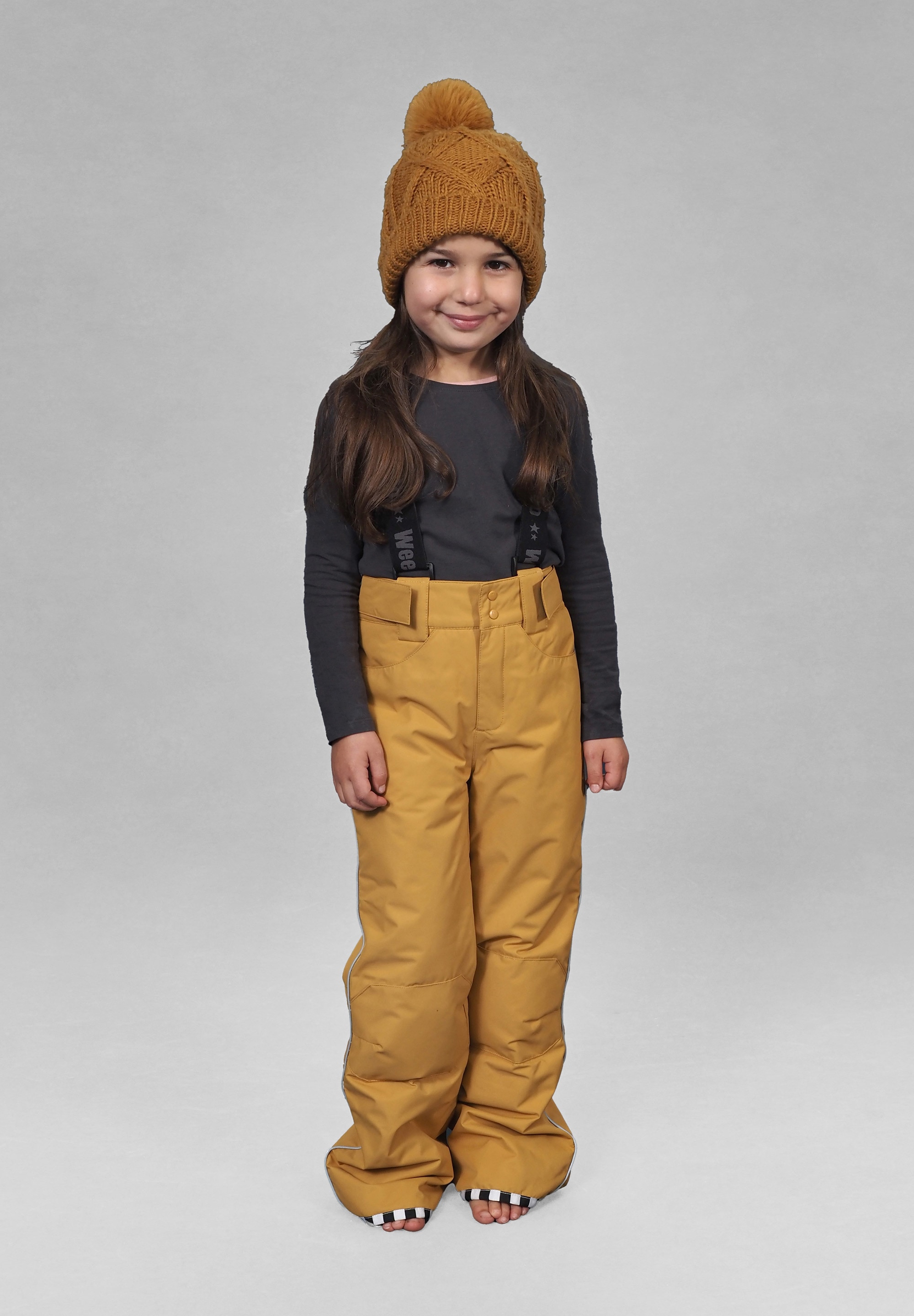 Schneehose WEEDO "LIODO Löwe", Kinder, Gr. 116, Normalgrößen, orange (lion braun), Obermaterial: 100% Polyester; Innenfutter: 100% Polyester; Füllung: 100% Polyester, regular fit, Hosen, Schneefang mit Haken für Snowboardschuhe, Hosenbein zum... Image