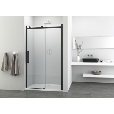 Dusch-Schiebetür SANOTECHNIK "Elite Black", schwarz, H:195cm, Duschtüren, 138-140 cm Breite