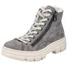 Winterboots RIEKER, Damen, Gr. 41, grau, Lederimitat, sportlich, Schuhe, Plateauboots, Schnürboots mit Reißverschluss an der Außenseite