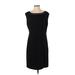 T Tahari Casual Dress - Sheath Scoop Neck Sleeveless: Black Solid Dresses - Women's Size X-Small