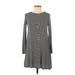 Pinc Casual Dress - A-Line High Neck Long sleeves: Gray Print Dresses - Women's Size Small
