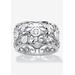 Women's 1 Tcw Round Cubic Zirconia .925 Sterling Silver Scroll Eternity Ring by PalmBeach Jewelry in Silver (Size 8)