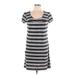 Mossimo Supply Co. Casual Dress - Shift: Gray Stripes Dresses - Women's Size Large