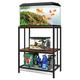 GADFISH Fish Tank Stand for up to 20 Gallon Aquarium, Metal Aquarium Stand for Fish Tank Accessories Storage, 3-tier Fish Tank Rack Shelf for Home Office, 27"L x 15.7"W, Tank not included