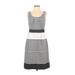 Banana Republic Casual Dress - A-Line Scoop Neck Sleeveless: Gray Color Block Dresses - Women's Size 00 Petite