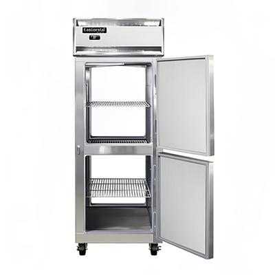 Continental 1FENPTHD 28 1/2" 1 Section Pass Thru Freezer, 4 Right Hinge Solid Doors, 115v, Stainless Steel